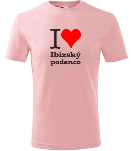 Růžové dětské tričko I love Ibizský podenco