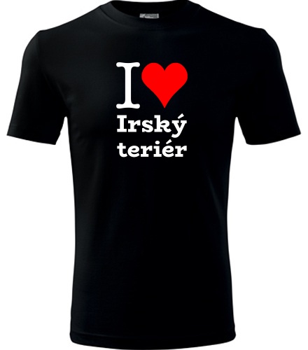 Černé dětské tričko I love Irský teriér