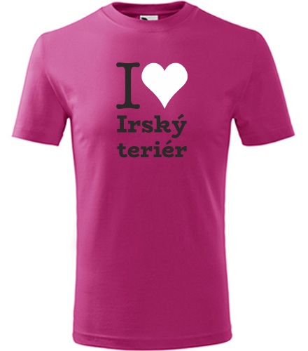 Purpurové dětské tričko I love Irský teriér