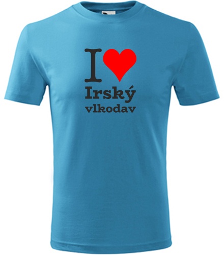 Tyrkysové dětské tričko I love Irský vlkodav