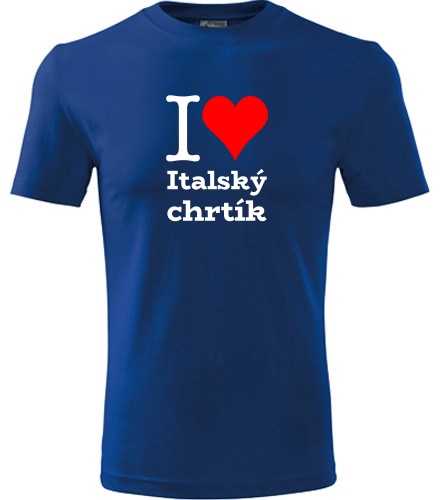 Modré dětské tričko I love Italský chrtík