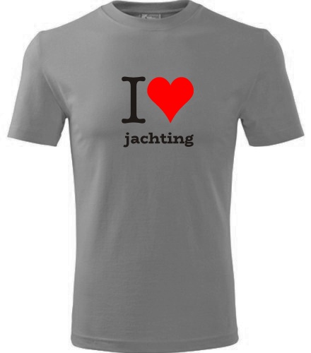 Šedé tričko I love jachting