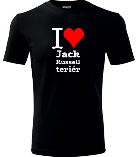 Černé dětské tričko I love Jack Russell teriér