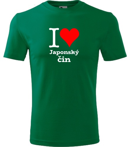 Zelené tričko I love Japonský čin