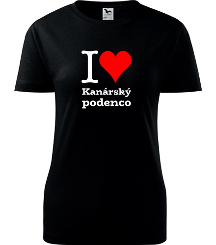 Černé dámské tričko I love Kanársky podenco