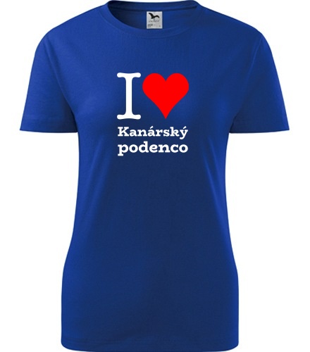 Modré dámské tričko I love Kanársky podenco