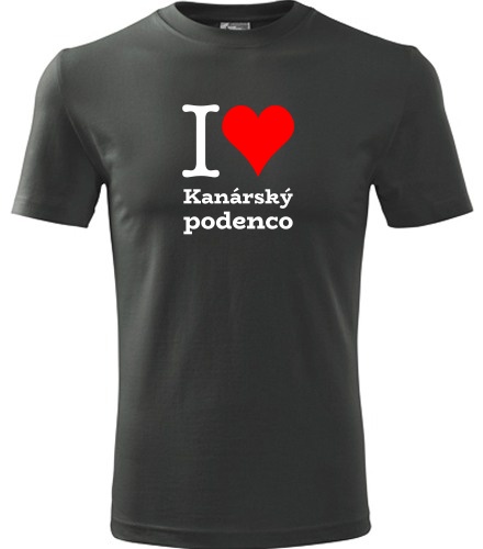 Grafitové tričko I love Kanársky podenco