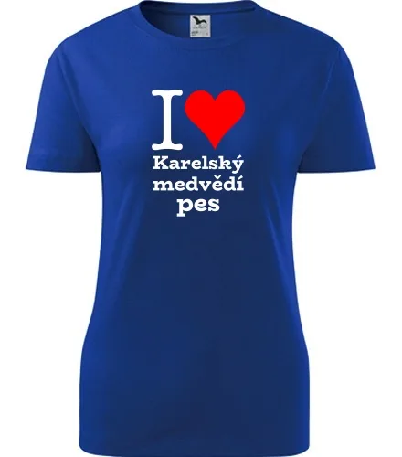 trička s potiskem Dámské tričko I love Karelský medvědí pes - novinka
