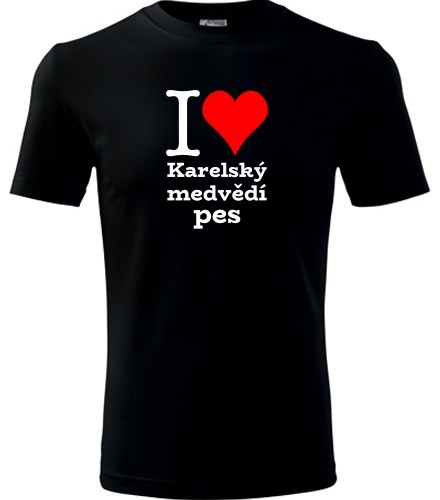 Černé dětské tričko I love Karelský medvědí pes