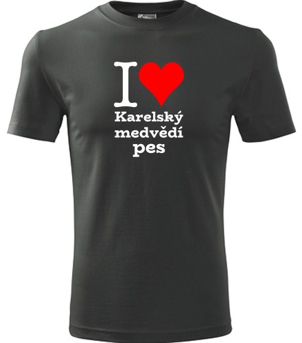 Grafitové tričko I love Karelský medvědí pes