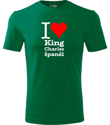 Zelené dětské tričko I love King Charles španěl