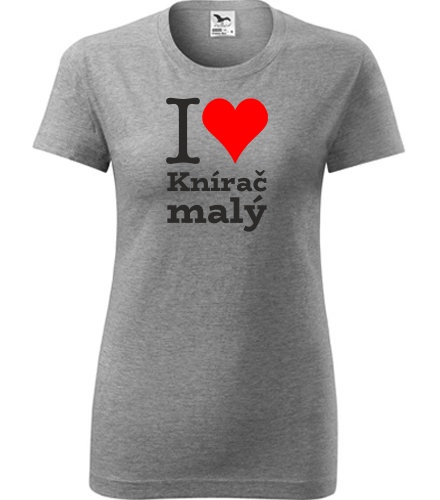 Šedé dámské tričko I love Knírač malý