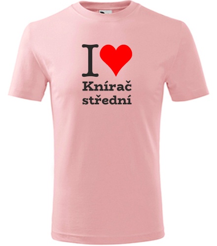 Růžové dětské tričko I love Knírač střední