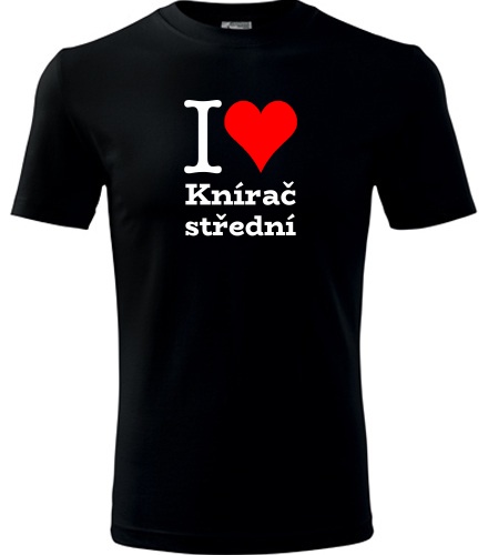 Černé tričko I love Knírač střední