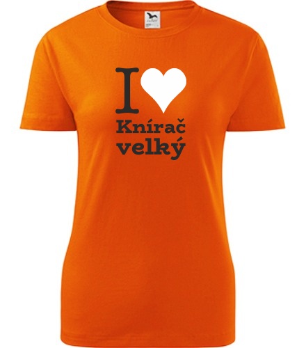 Oranžové dámské tričko I love Knírač velký