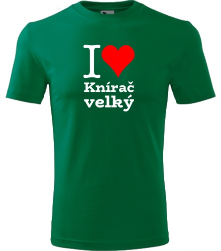 Zelené dětské tričko I love Knírač velký