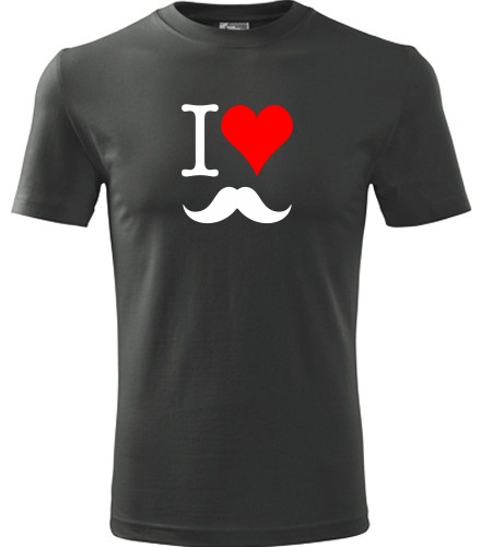 Grafitové tričko I love kníry