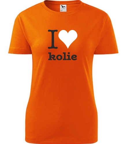 Oranžové dámské tričko I love kolie