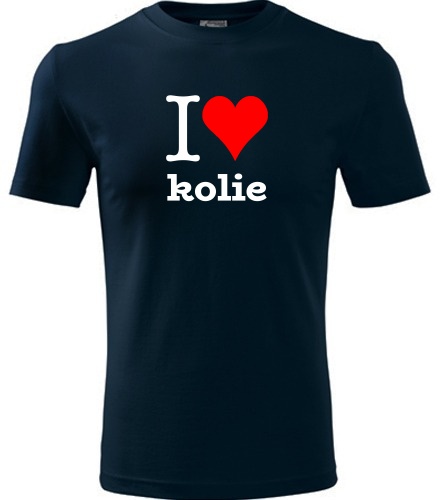 Tmavě modré dětské tričko I love kolie