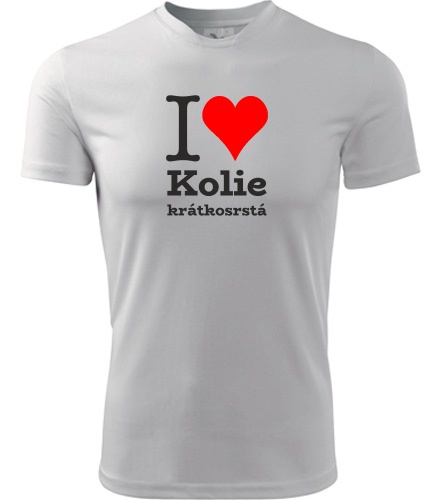 Bílé tričko I love Kolie krátkosrstá