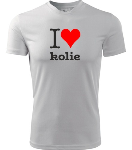 Bílé tričko I love kolie