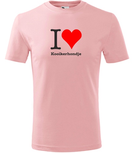 Růžové dětské tričko I love Kooikerhondje