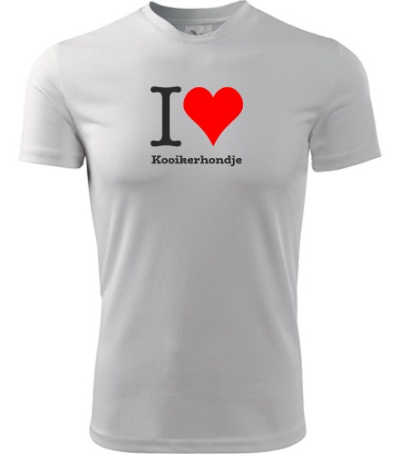 Bílé tričko I love Kooikerhondje