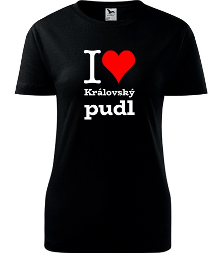 Černé dámské tričko I love Královský pudl