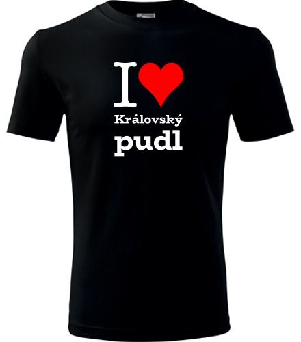 Černé dětské tričko I love Královský pudl