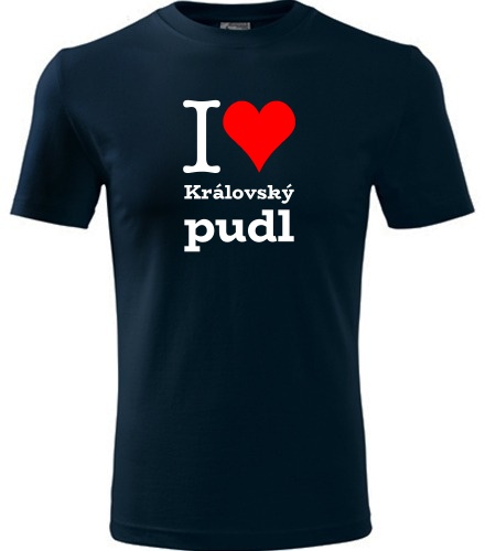 Tmavě modré dětské tričko I love Královský pudl