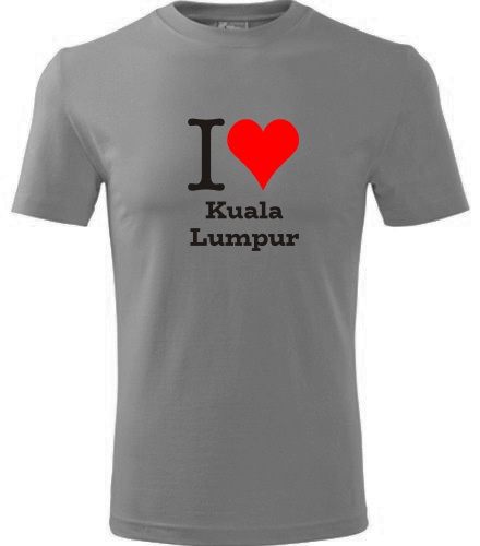 Šedé tričko I love Kuala Lumpur