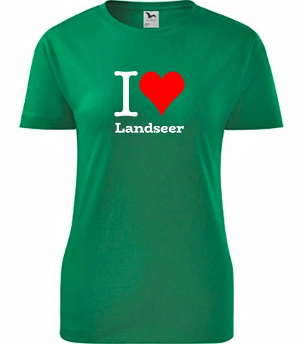 Zelené dámské tričko I love Landseer