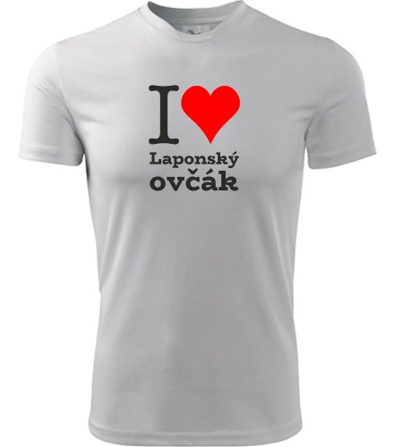Bílé dětské tričko I love Laponský ovčák