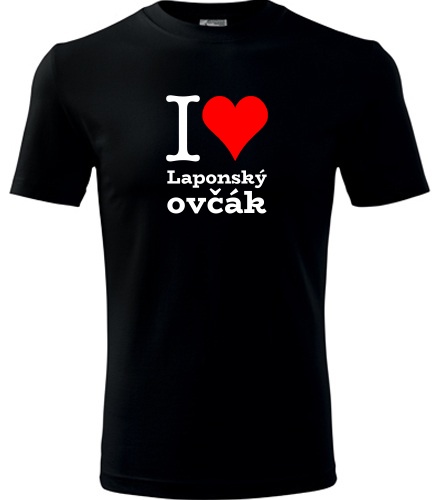 Černé tričko I love Laponský ovčák