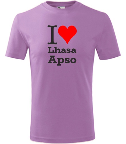 Fialové dětské tričko I love Lhasa Apso