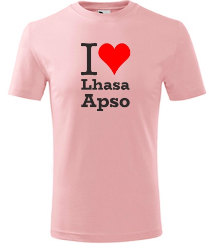 Růžové dětské tričko I love Lhasa Apso