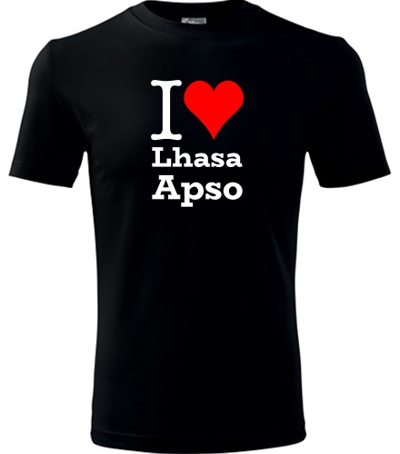 Černé tričko I love Lhasa Apso