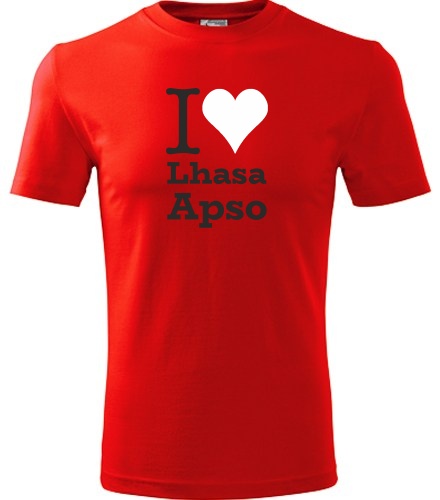 Červené tričko I love Lhasa Apso