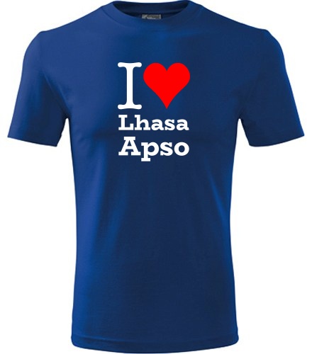 Modré tričko I love Lhasa Apso