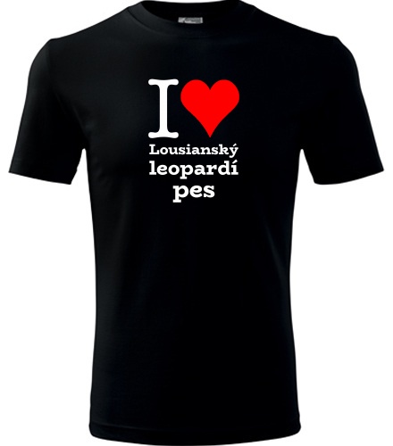 Černé dětské tričko I love Louisianský leopardí pes