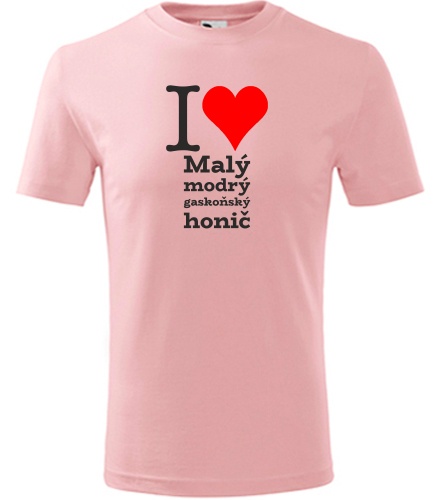 Růžové dětské tričko I love Malý modrý gaskoňský honič