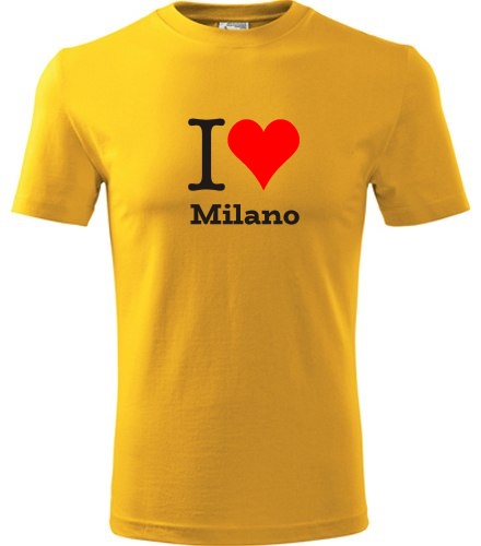 Žluté tričko I love Milano