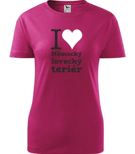 trička s potiskem Dámské tričko I love Německý lovecký teriér - novinka