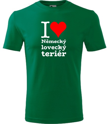 Zelené dětské tričko I love Německý lovecký teriér