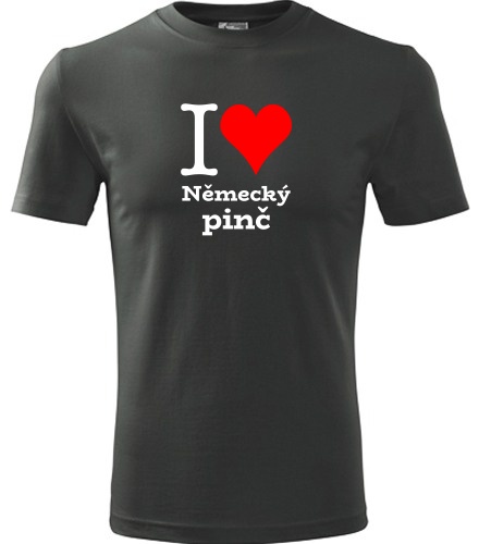 Grafitové tričko I love Německý pinč