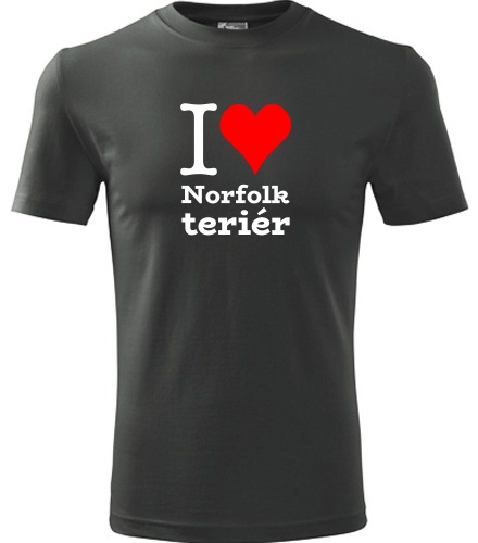 Grafitové tričko I love Norfolk teriér