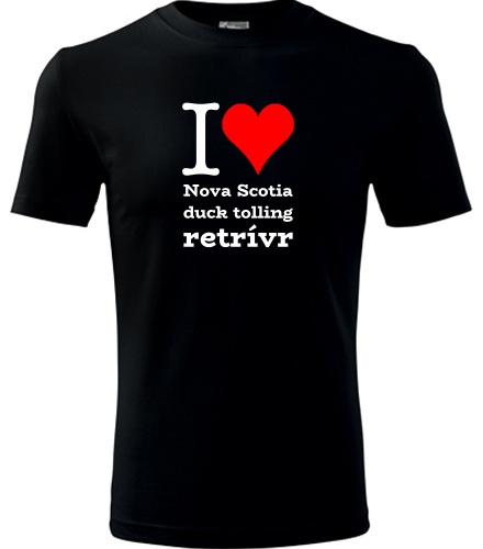Černé tričko I love Nova Scotia duck tolling retrívr