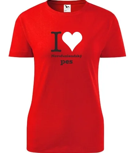 trička s potiskem Dámské tričko I love Novofundlandský pes - novinka