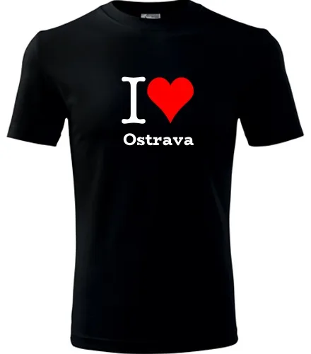 trička s potiskem Černé tričko I love Ostrava 