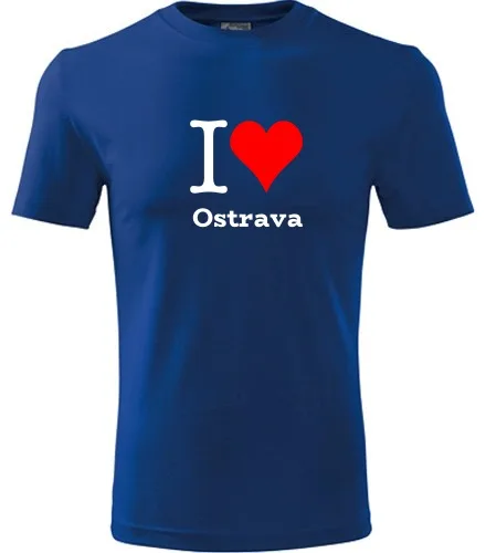 trička s potiskem Modré tričko I love Ostrava 